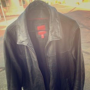 IZOD Designer Men’s Leather Bomber Jacket